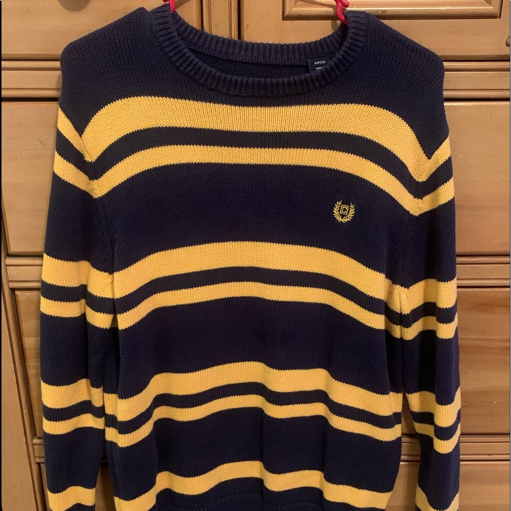 Chaps Vintage Men’s Navy Blue/Yellow Pullover Sweater